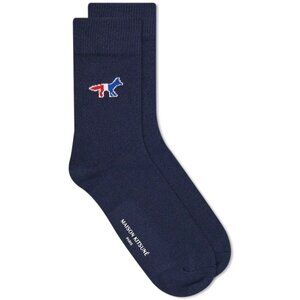 Maison Kitsuné Tricolour Fox Sock in Navy